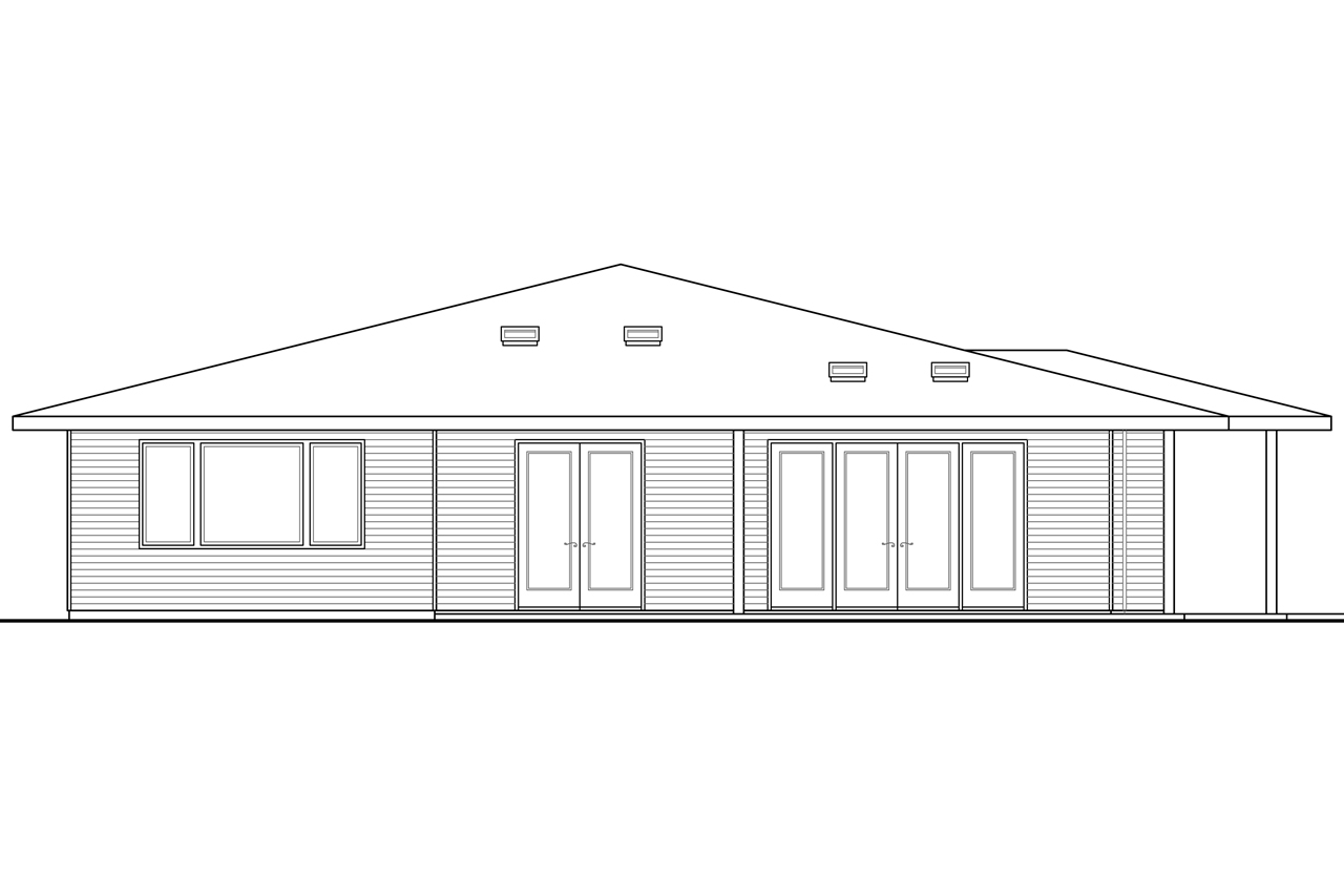 Home Plan Rear Elevation of this 3-Bedroom,2279 Sq Ft Plan -108-1792