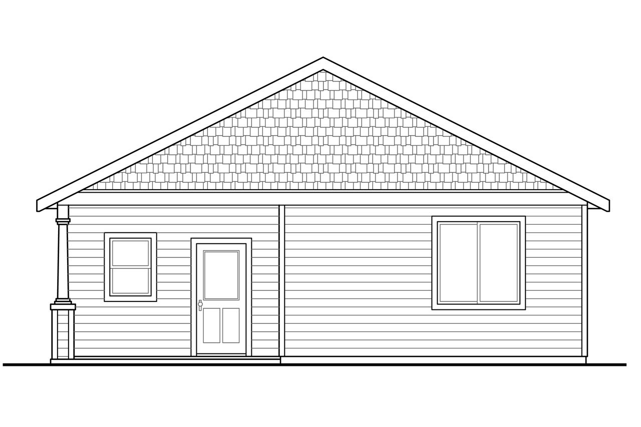 Home Plan Rear Elevation of this 3-Bedroom,1275 Sq Ft Plan -108-1793