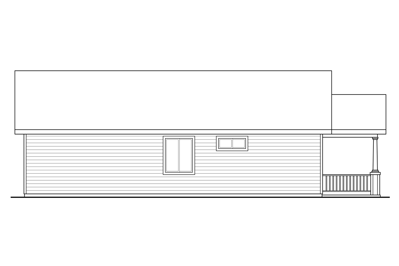 Home Plan Left Elevation of this 3-Bedroom,1275 Sq Ft Plan -108-1793