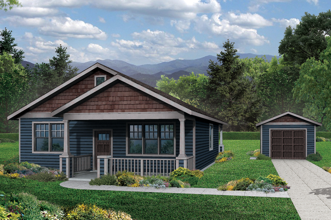 Front elevation of Cottage home (ThePlanCollection: House Plan #108-1793)