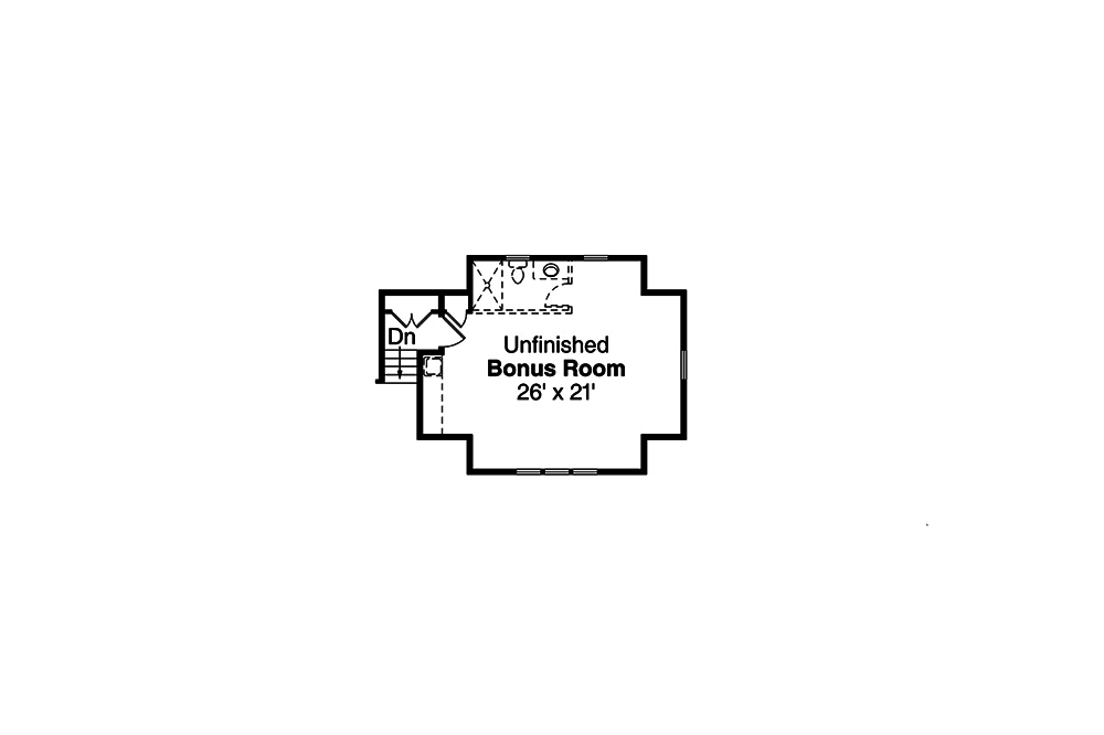 Floor Plan Bonus Room of Craftsman Plan #108-1794
