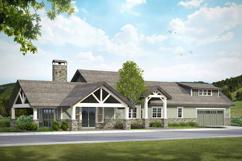 Home Plan Front Elevation of this 3-Bedroom,2518 Sq Ft Plan -108-1794