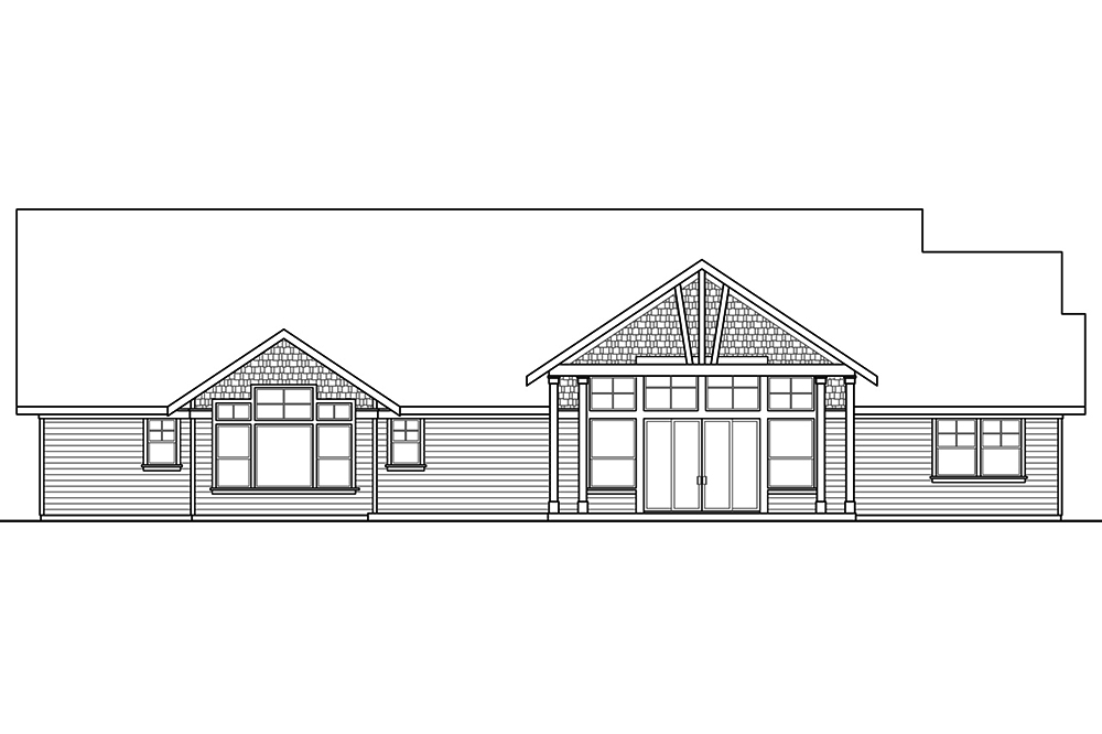 Home Plan Rear Elevation of this 3-Bedroom,3159 Sq Ft Plan -108-1795