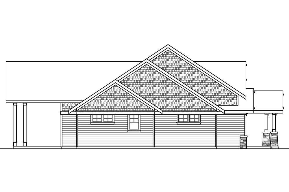 Home Plan Left Elevation of this 3-Bedroom,3159 Sq Ft Plan -108-1795