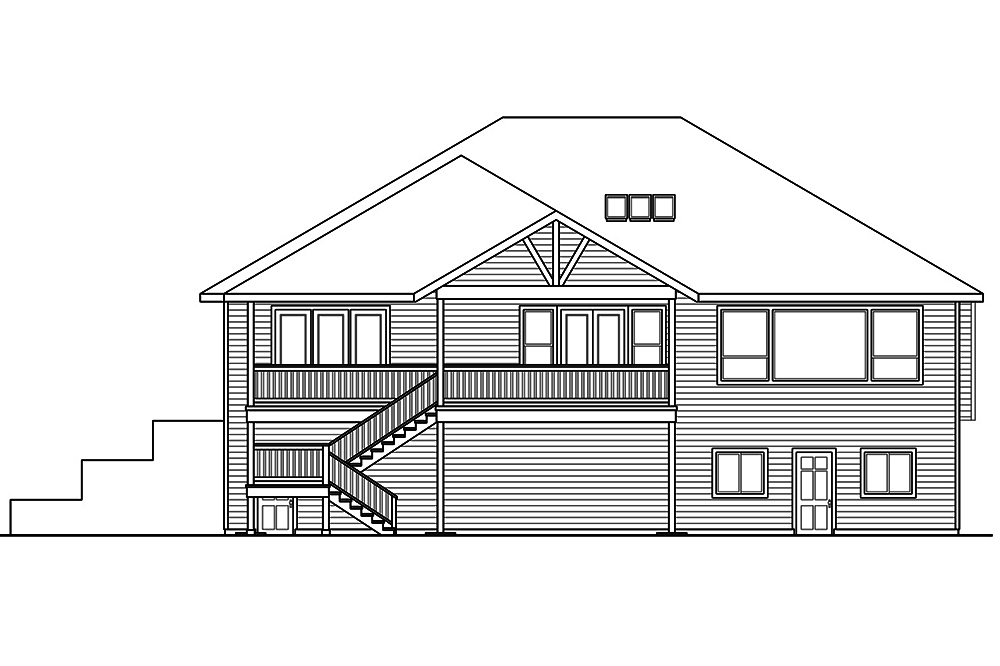 Home Plan Rear Elevation of this 3-Bedroom,2520 Sq Ft Plan -108-1797