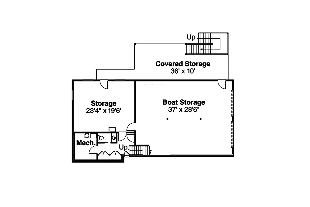 Floor Plan Basement of Craftsman Plan #108-1797