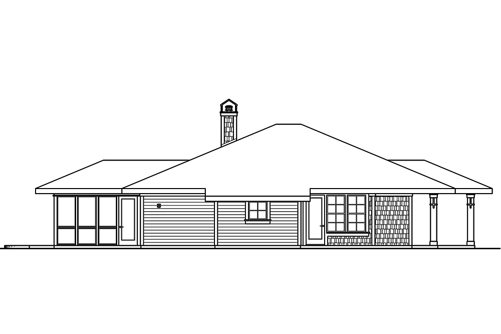 Home Plan Left Elevation of this 3-Bedroom,1881 Sq Ft Plan -108-1799