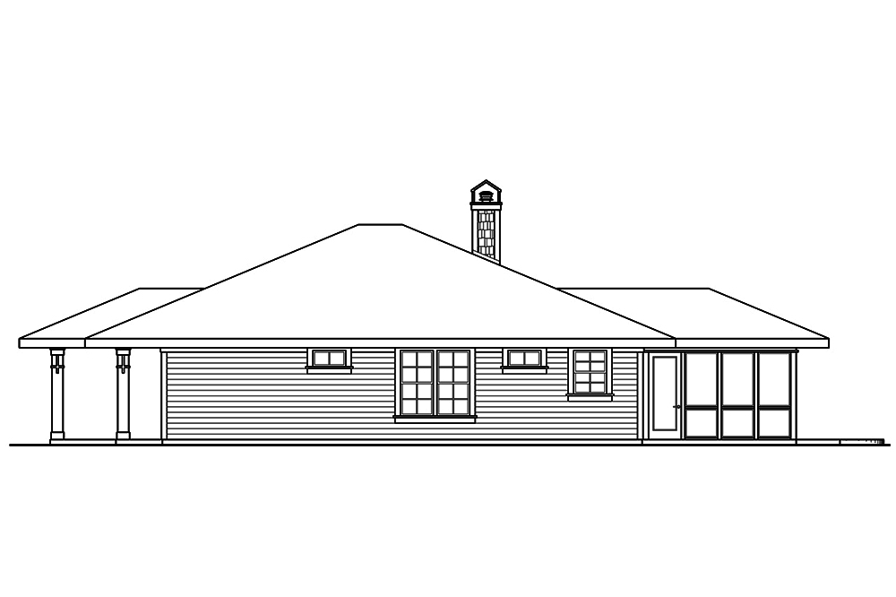 Home Plan Right Elevation of this 3-Bedroom,1881 Sq Ft Plan -108-1799