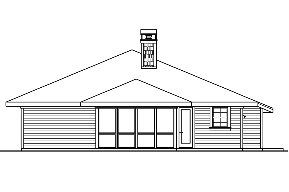 Home Plan Rear Elevation of this 3-Bedroom,1881 Sq Ft Plan -108-1799