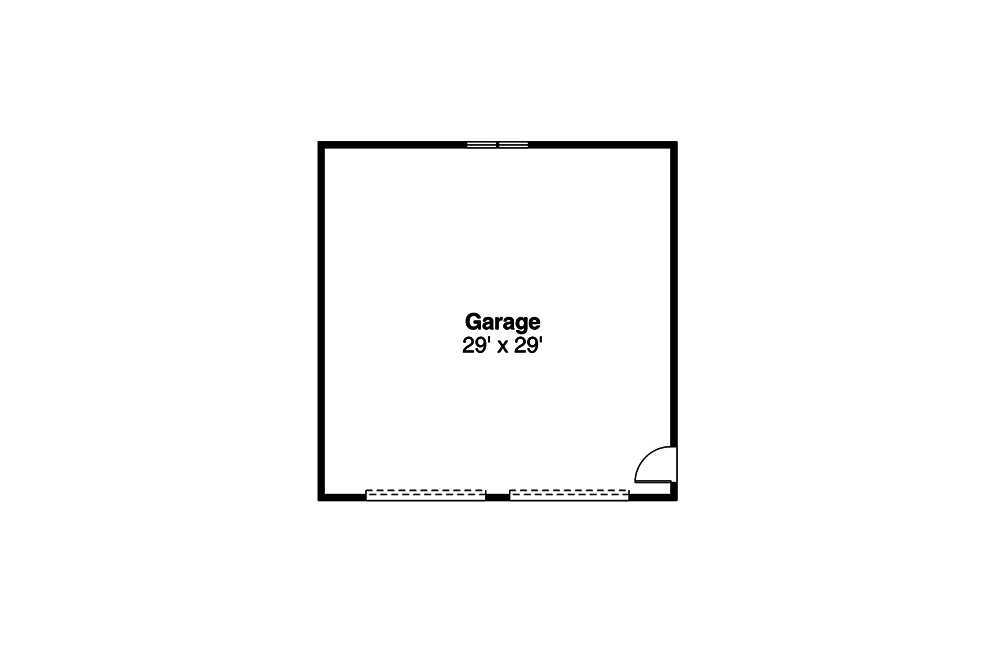 Floor Plan Garage of Prairie Plan #108-1800