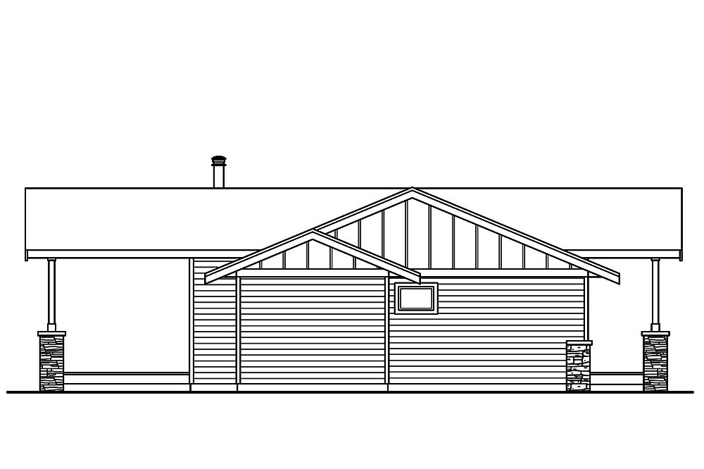 Home Plan Left Elevation of this 2-Bedroom,1712 Sq Ft Plan -108-1800