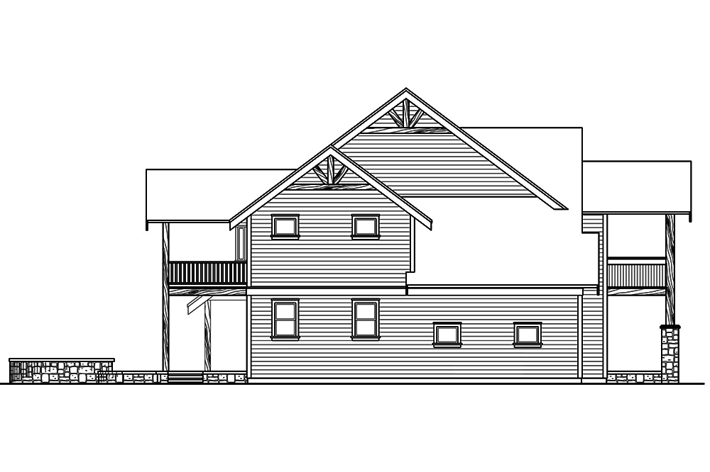 Home Plan Left Elevation of this 3-Bedroom,4007 Sq Ft Plan -108-1801