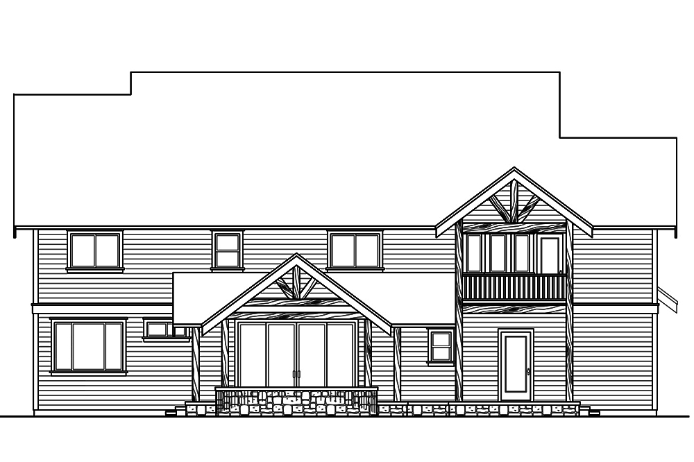 Home Plan Rear Elevation of this 3-Bedroom,4007 Sq Ft Plan -108-1801
