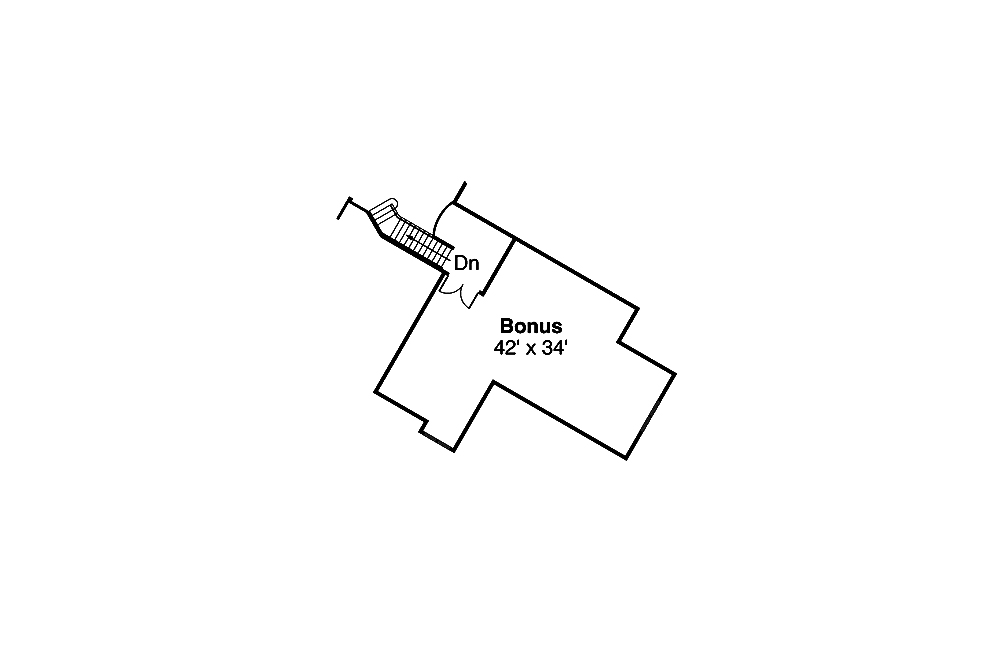Floor Plan Second Story of Craftsman Plan #108-1802