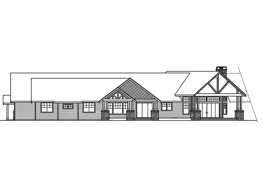 Home Plan Rear Elevation of this 3-Bedroom,5867 Sq Ft Plan -108-1802
