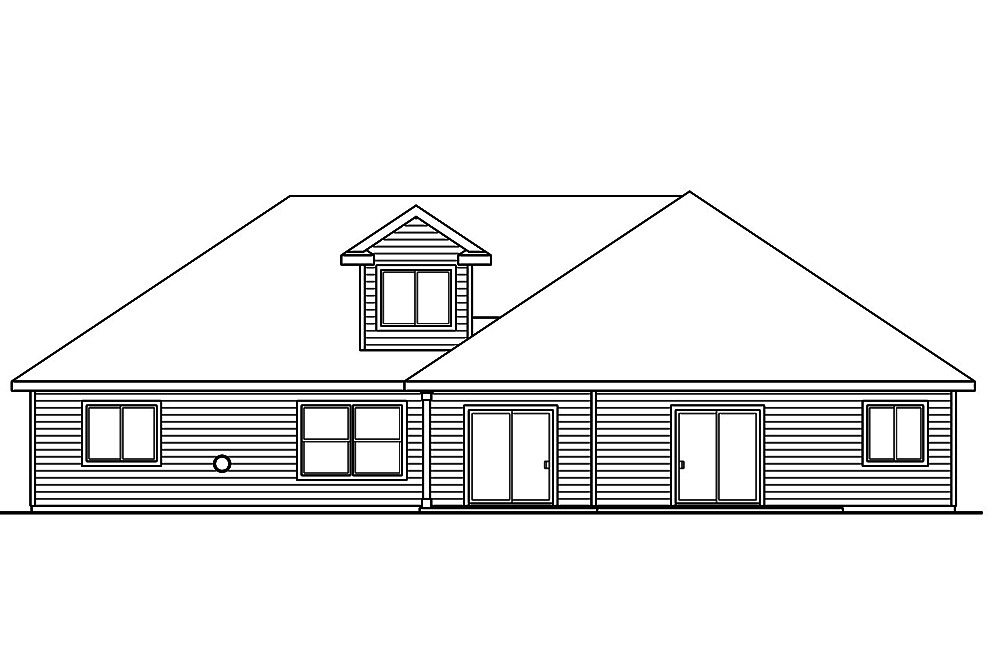Home Plan Rear Elevation of this 3-Bedroom,2151 Sq Ft Plan -108-1803