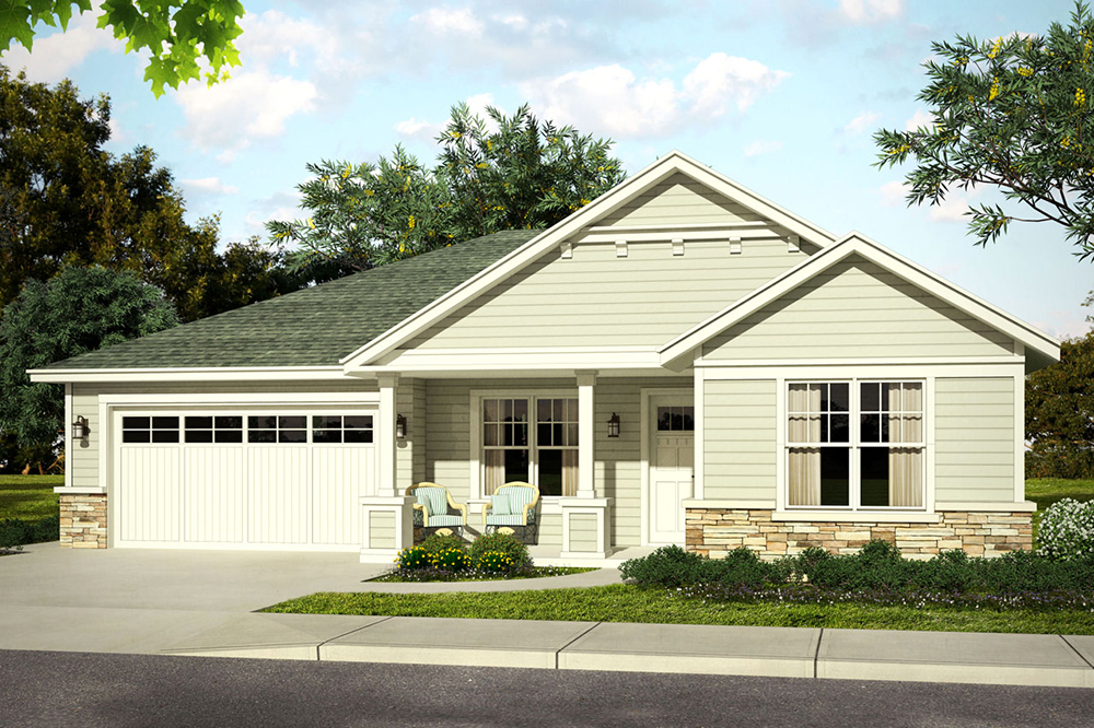 Front elevation of Country home (ThePlanCollection: House Plan #108-1805)