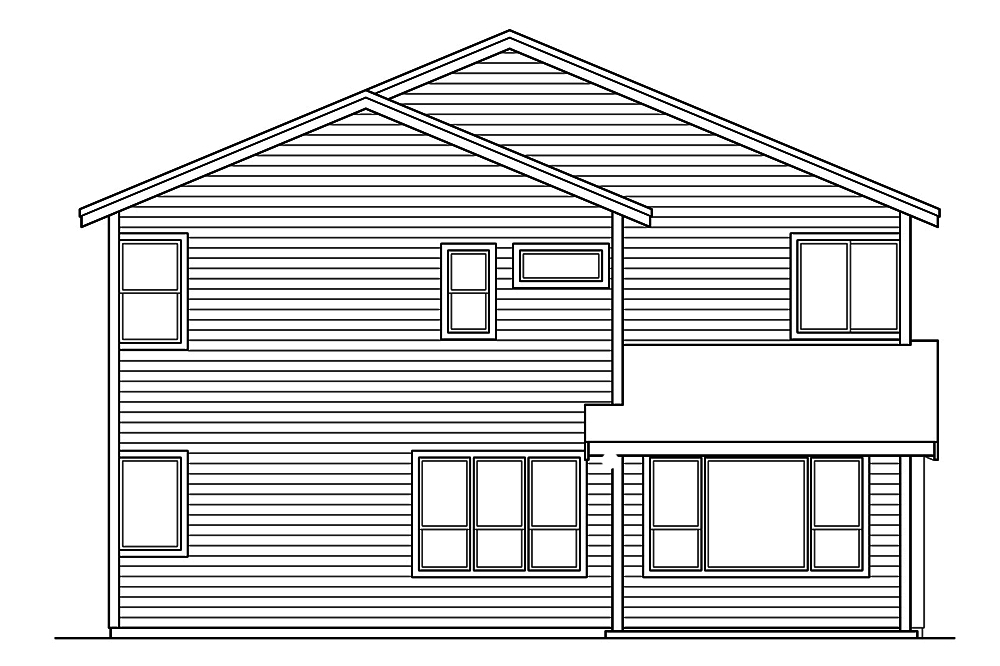 Home Plan Rear Elevation of this 3-Bedroom,2648 Sq Ft Plan -108-1806