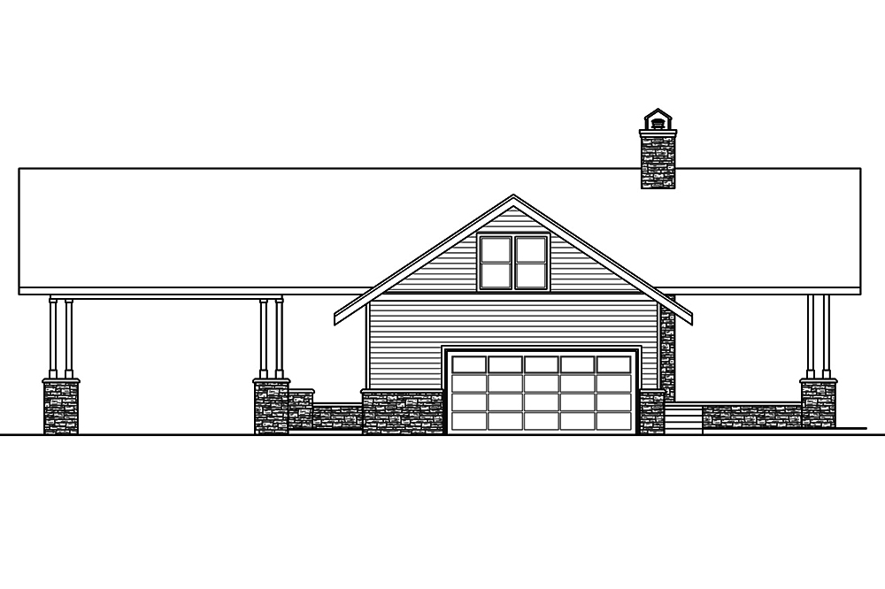 Home Plan Right Elevation of this 2-Bedroom,1545 Sq Ft Plan -108-1807