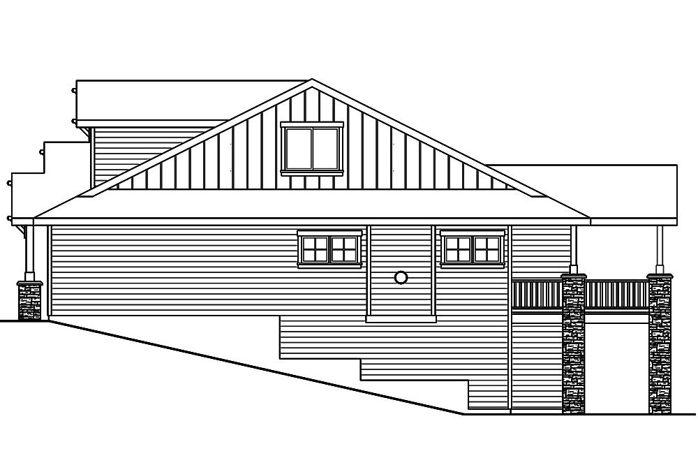 Home Plan Right Elevation of this 3-Bedroom,2537 Sq Ft Plan -108-1809