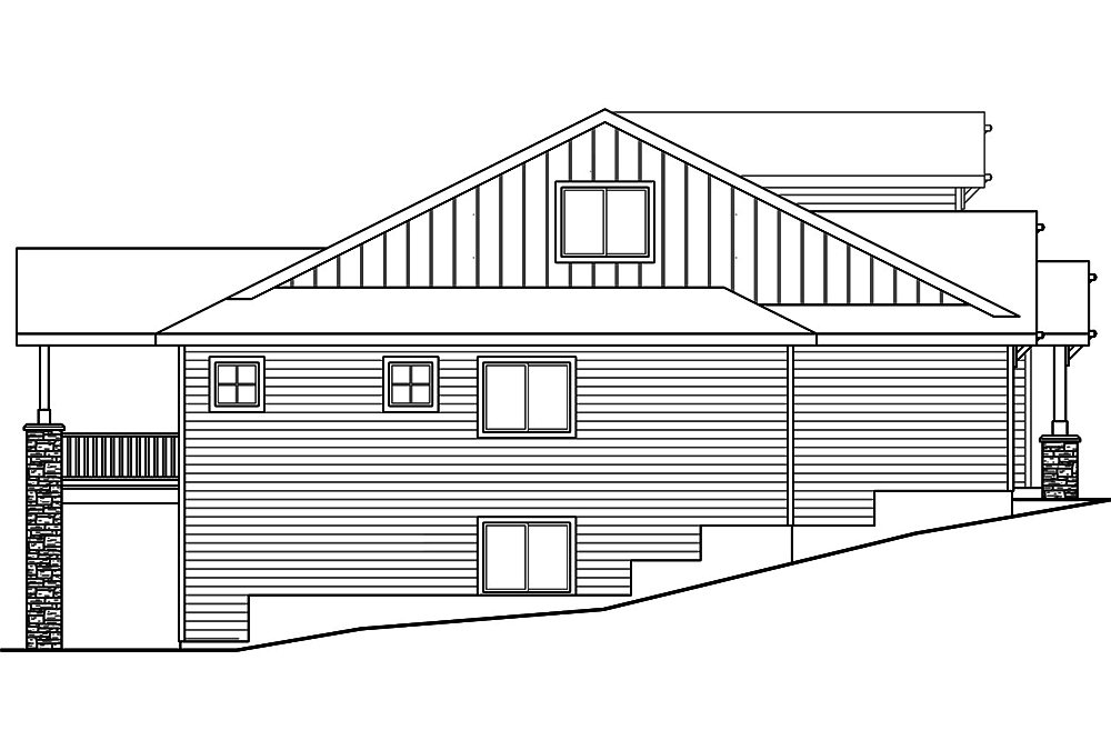 Home Plan Left Elevation of this 3-Bedroom,2537 Sq Ft Plan -108-1809