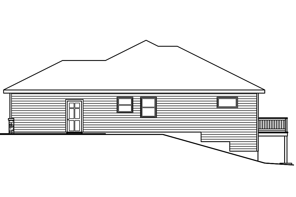 Home Plan Right Elevation of this 3-Bedroom,1497 Sq Ft Plan -108-1811