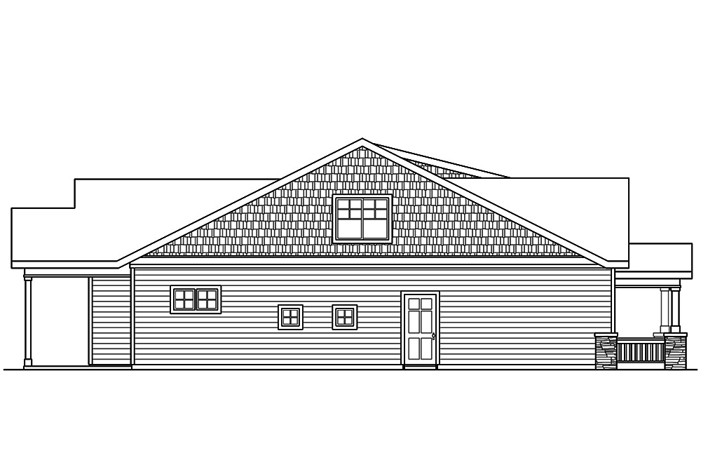 Home Plan Left Elevation of this 3-Bedroom,1859 Sq Ft Plan -108-1812