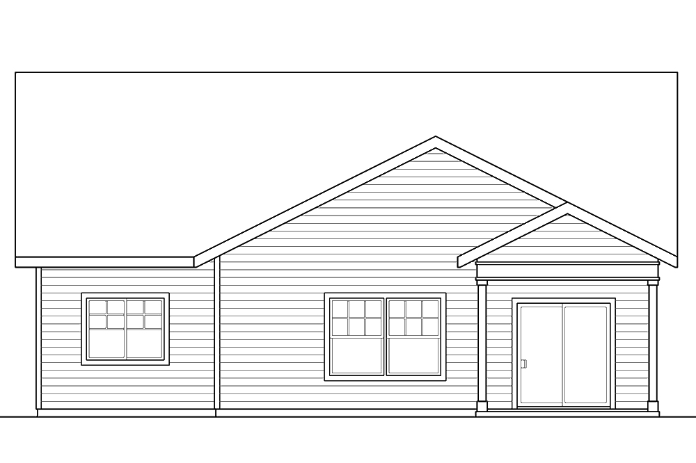 Home Plan Rear Elevation of this 3-Bedroom,1859 Sq Ft Plan -108-1812