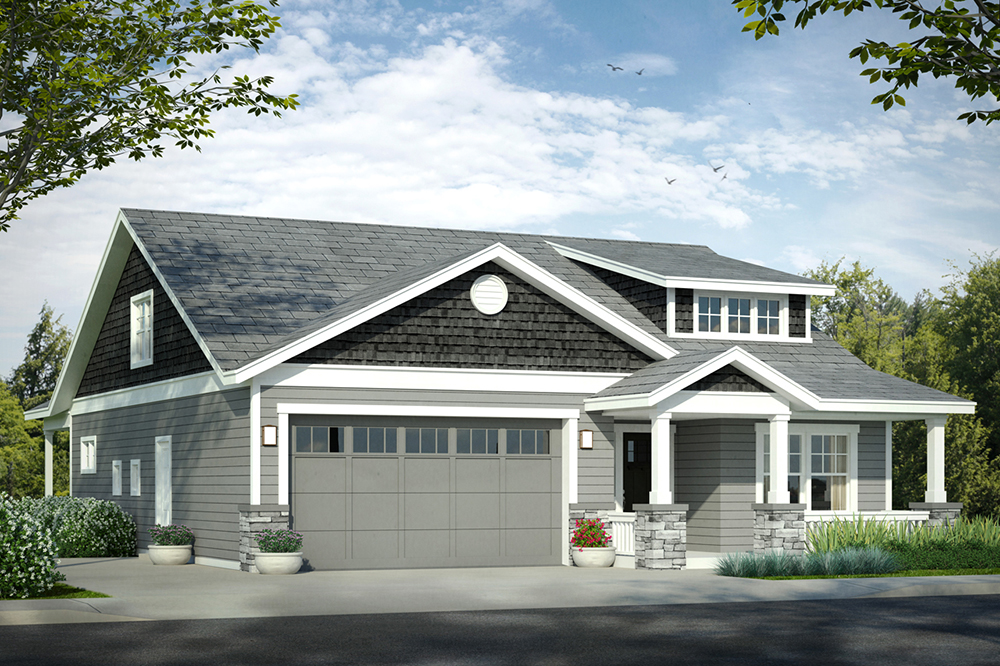 Front elevation of Cottage home (ThePlanCollection: House Plan #108-1812)