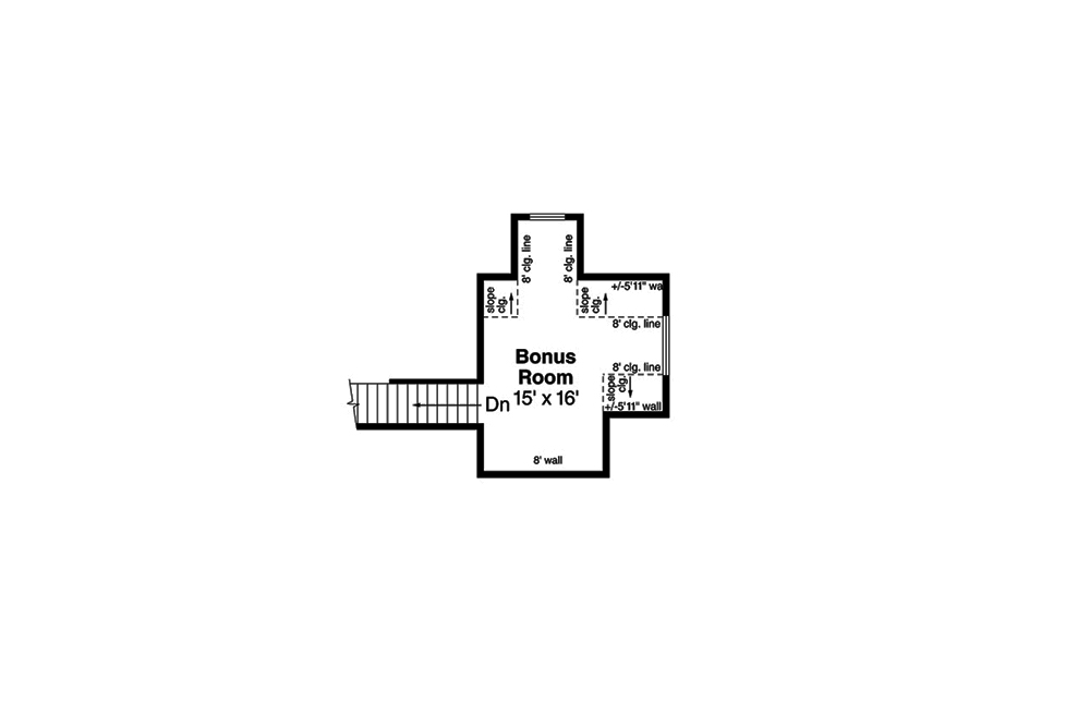 Floor Plan Second Story of Craftsman Plan #108-1813