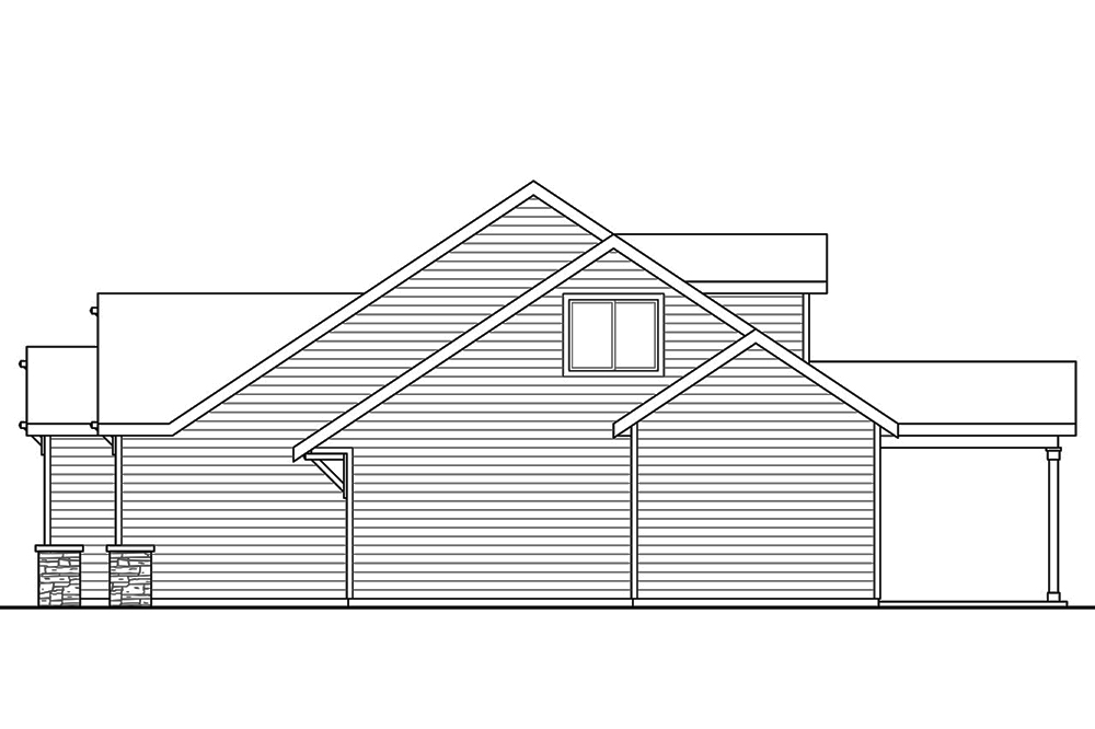 Home Plan Left Elevation of this 3-Bedroom,1791 Sq Ft Plan -108-1813