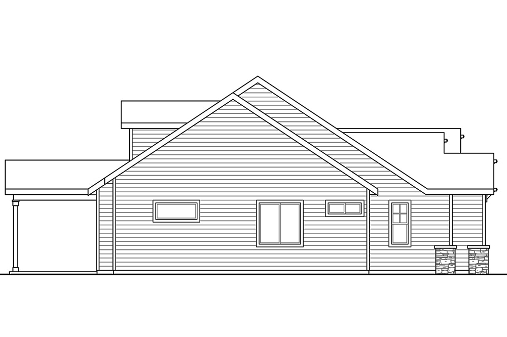 Home Plan Right Elevation of this 3-Bedroom,1791 Sq Ft Plan -108-1813