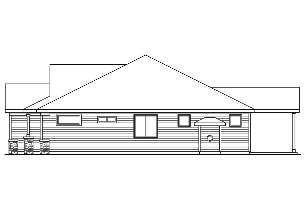 Home Plan Right Elevation of this 3-Bedroom,2017 Sq Ft Plan -108-1815