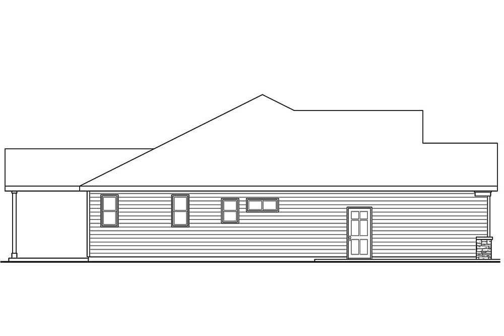 Home Plan Left Elevation of this 3-Bedroom,2017 Sq Ft Plan -108-1815