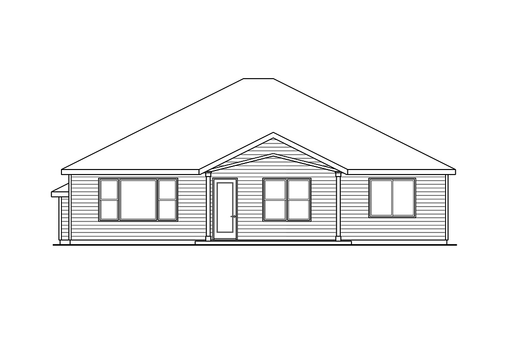 Home Plan Rear Elevation of this 3-Bedroom,2017 Sq Ft Plan -108-1815