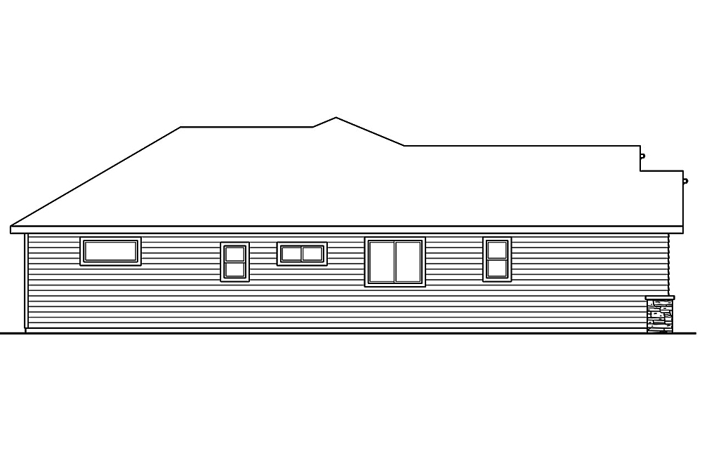 Home Plan Left Elevation of this 3-Bedroom,1819 Sq Ft Plan -108-1817