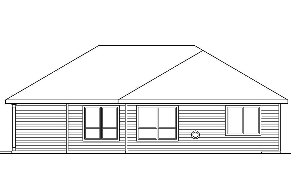 Home Plan Rear Elevation of this 3-Bedroom,1819 Sq Ft Plan -108-1817