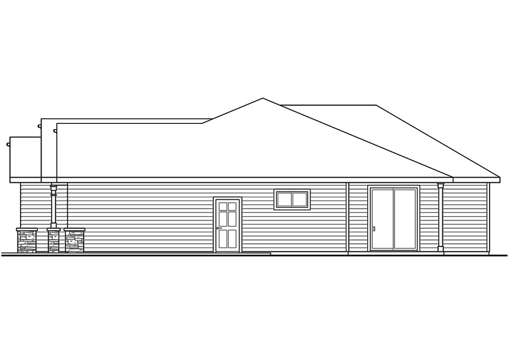 Home Plan Right Elevation of this 3-Bedroom,1819 Sq Ft Plan -108-1817