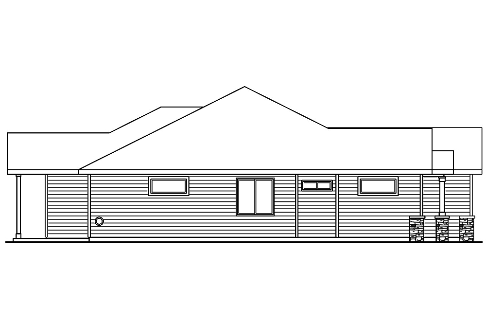Home Plan Left Elevation of this 3-Bedroom,2015 Sq Ft Plan -108-1818
