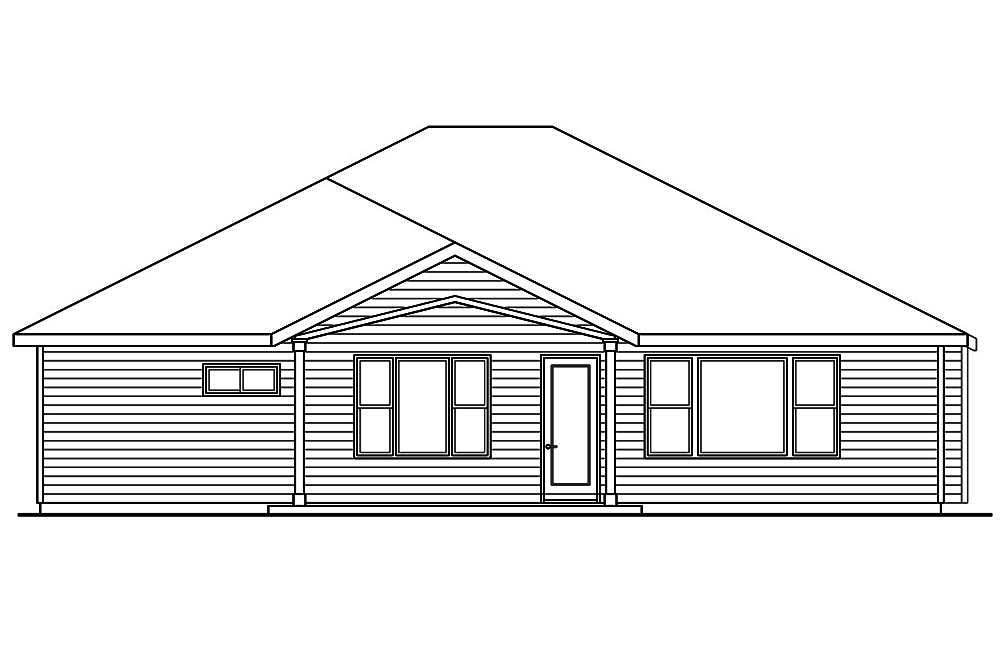 Home Plan Rear Elevation of this 3-Bedroom,2015 Sq Ft Plan -108-1818