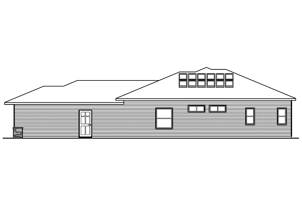 Home Plan Right Elevation of this 2-Bedroom,1611 Sq Ft Plan -108-1821