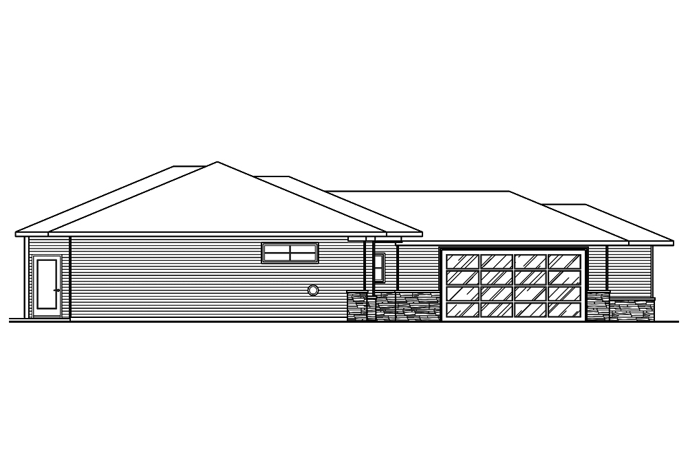 Home Plan Left Elevation of this 2-Bedroom,1611 Sq Ft Plan -108-1821