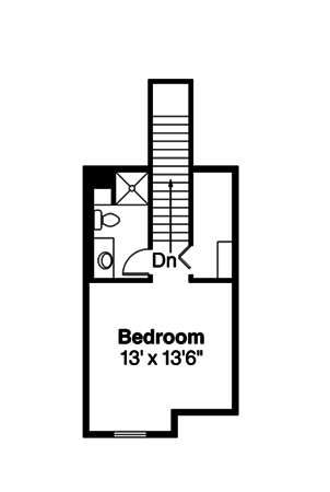 Floor Plan Second Story of Ranch Plan #108-1824