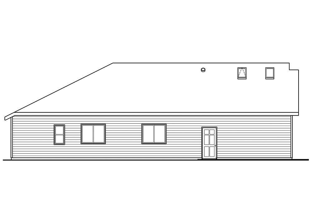 Home Plan Left Elevation of this 4-Bedroom,1753 Sq Ft Plan -108-1824