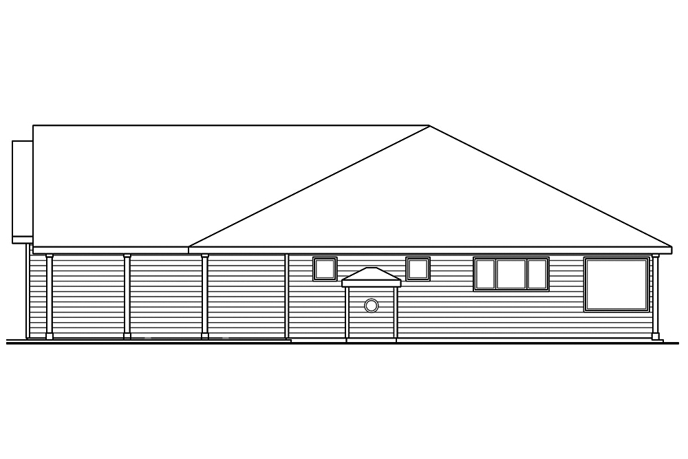 Home Plan Right Elevation of this 4-Bedroom,1753 Sq Ft Plan -108-1824