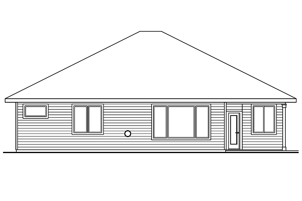 Home Plan Rear Elevation of this 3-Bedroom,2195 Sq Ft Plan -108-1826