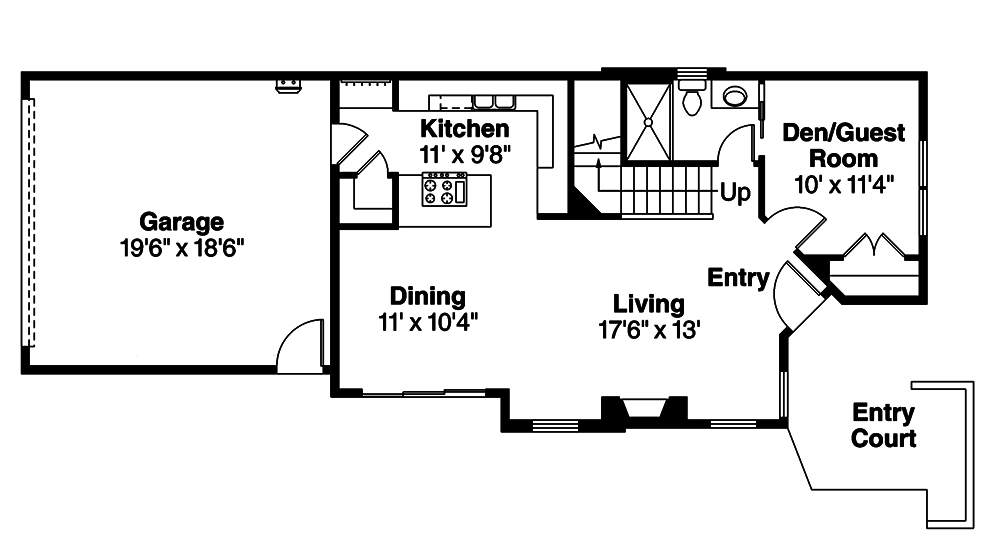 Floor Plan First Story of Contemporary Plan #108-1827