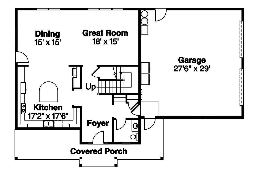 Floor Plan First Story of Country Plan #108-1830