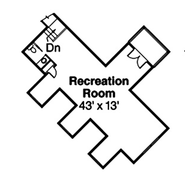 Floor Plan Second Story of Country Plan #108-1831
