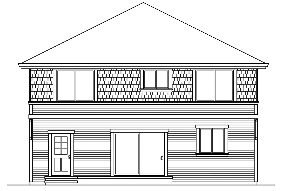 Home Plan Rear Elevation of this 4-Bedroom,2717 Sq Ft Plan -108-1832